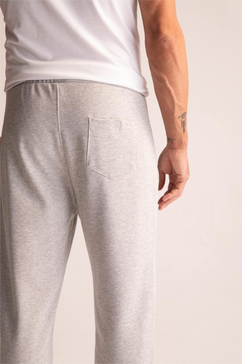 Erkek Gri Melanj Regular Fıt Pantolon