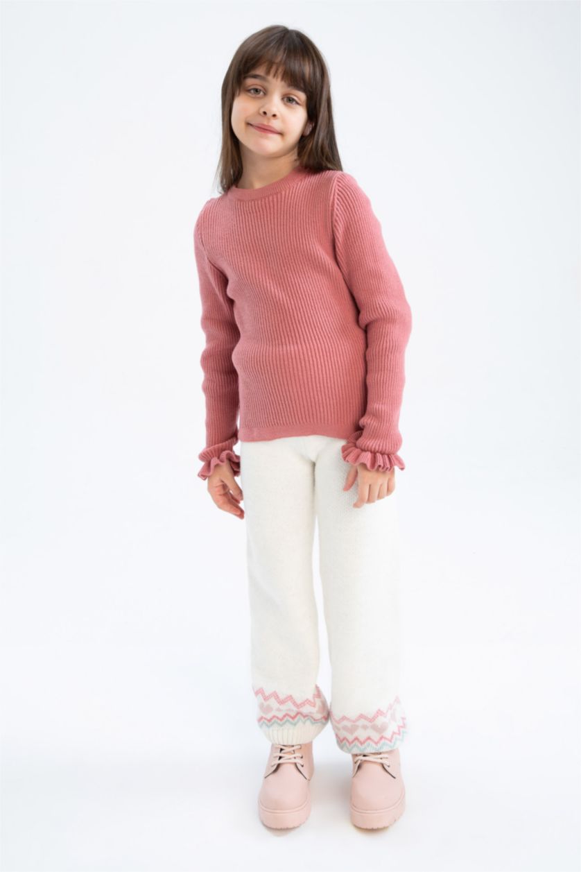 GIRLS & TEENS Pink بلوفر تريكو قصة عادية