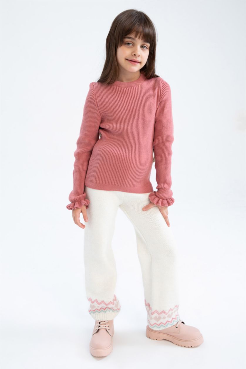 GIRLS & TEENS Pink بلوفر تريكو قصة عادية