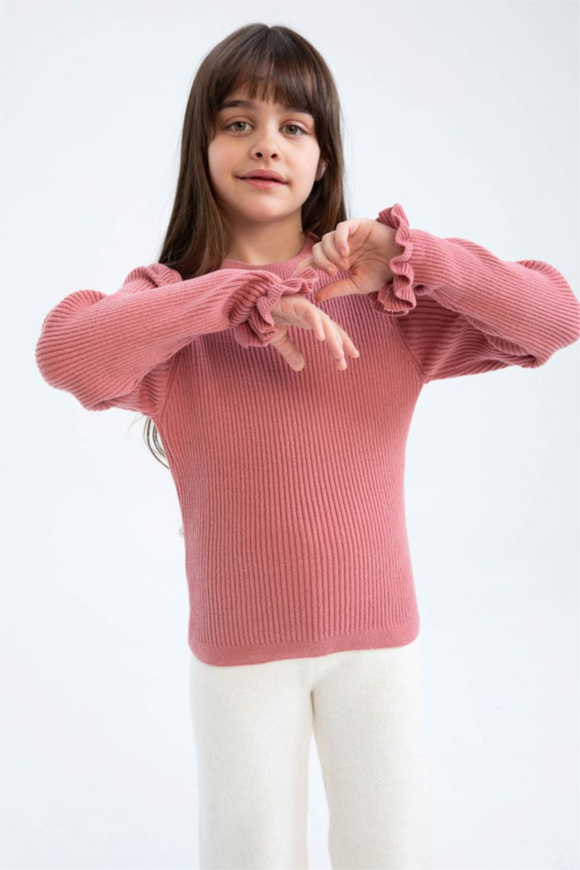 GIRLS & TEENS Pink بلوفر تريكو قصة عادية