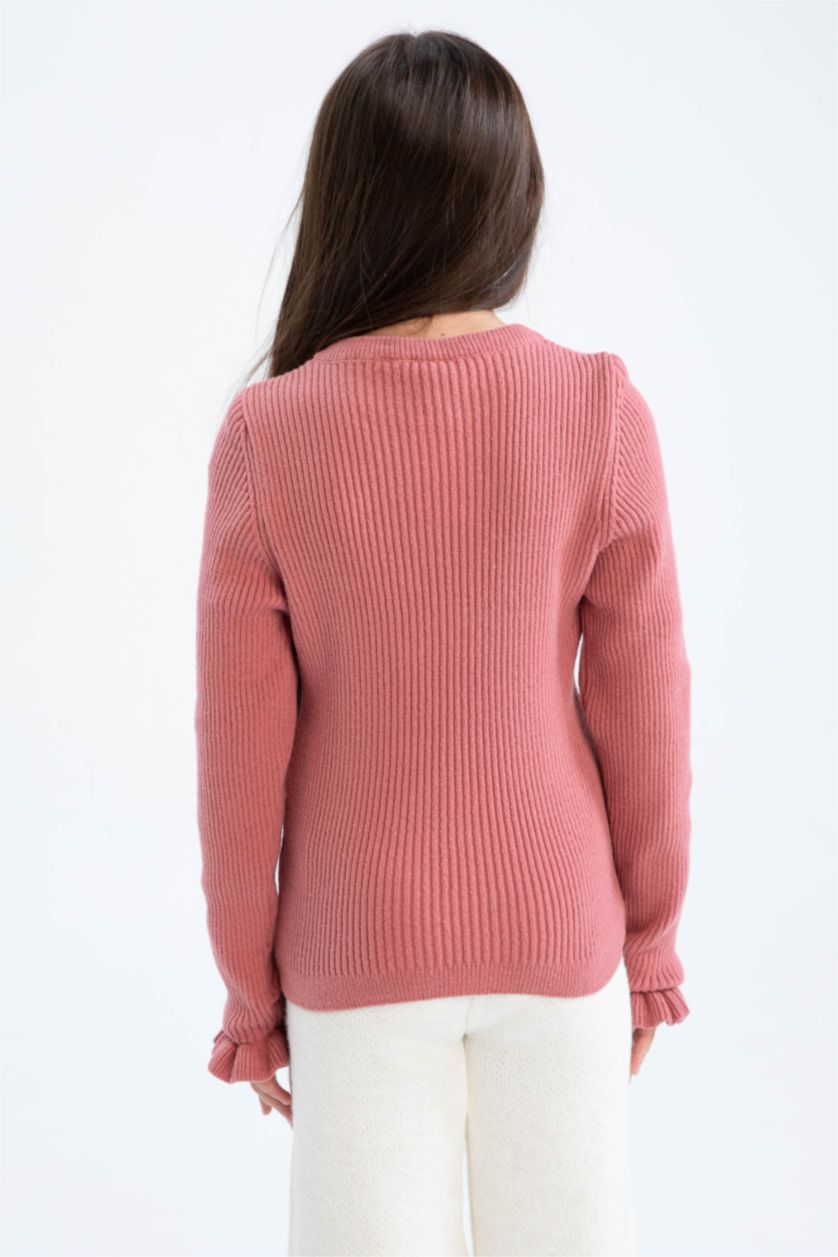 GIRLS & TEENS Pink بلوفر تريكو قصة عادية