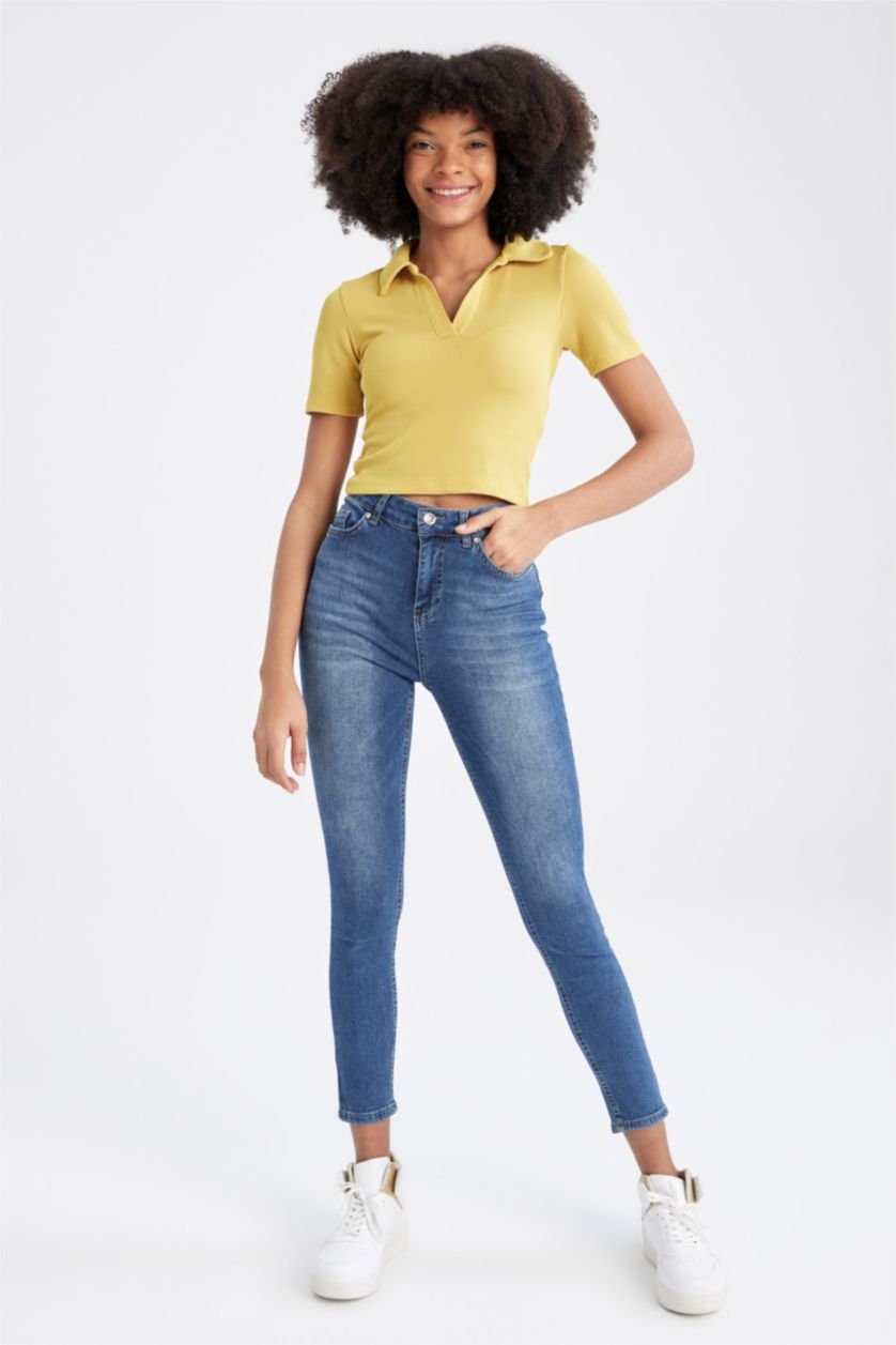 WOMAN Turuncu Slim Fit Camisole Short Sleeve T-Shirt