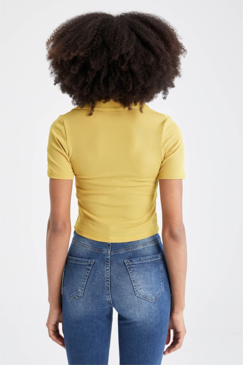 WOMAN Turuncu Slim Fit Camisole Short Sleeve T-Shirt