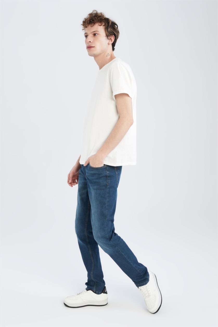 HOMME Vert Foncé Pantalon Jean Pedro Coupe Slim