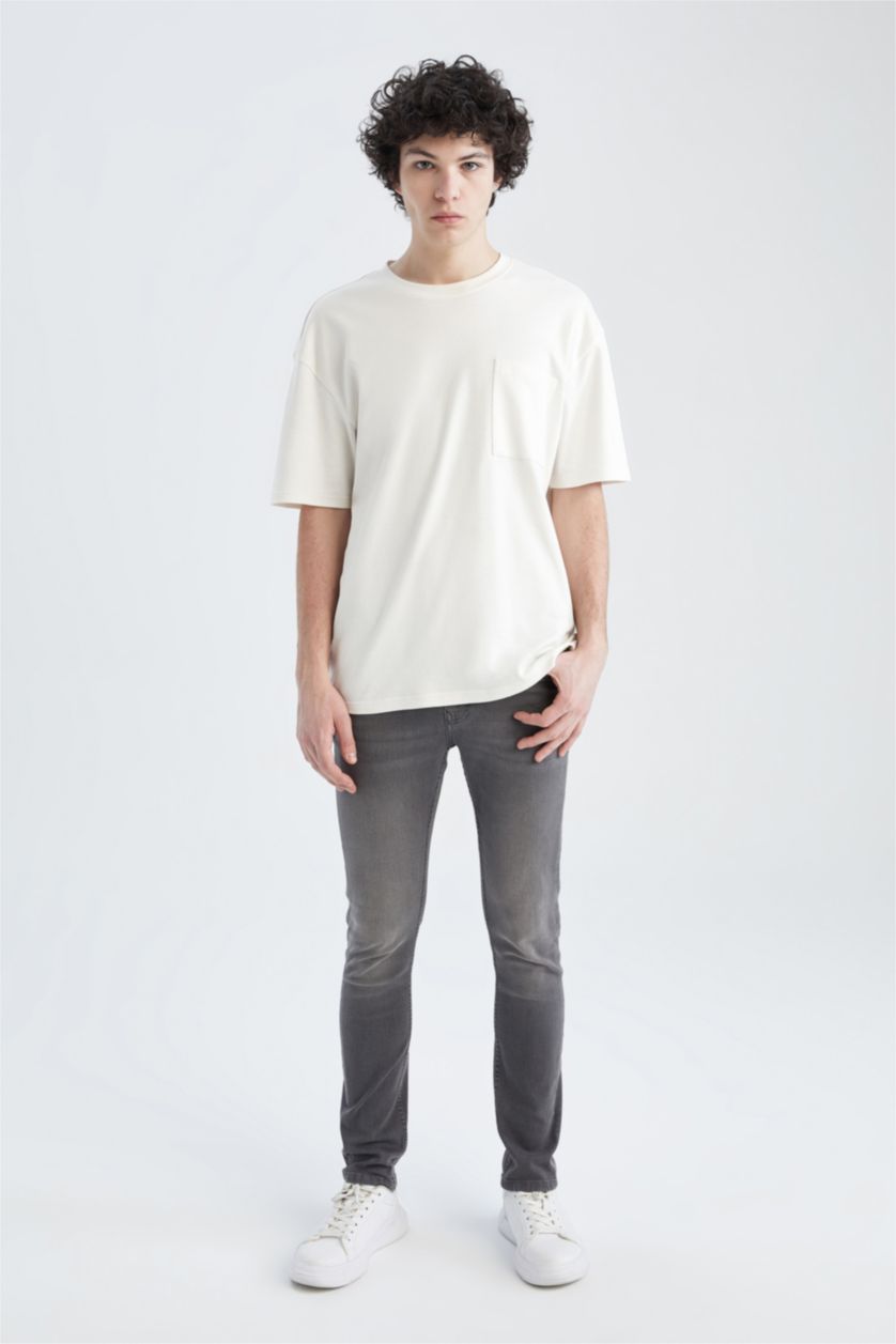 HOMME Gris Pantalon Pedro Denim Coupe Slim