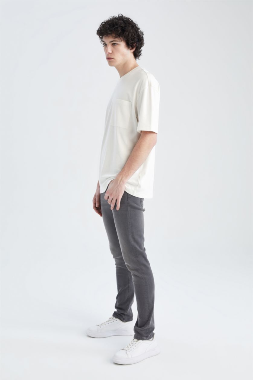 HOMME Gris Pantalon Pedro Denim Coupe Slim