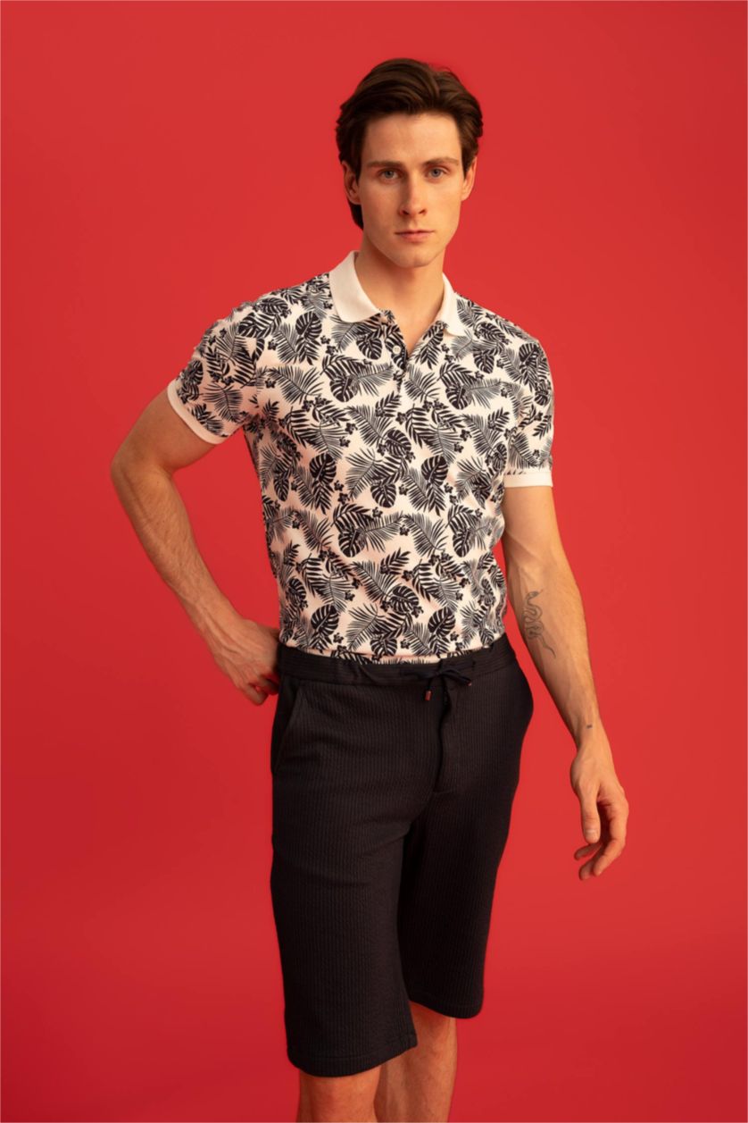 Мужчины Кремовый Футболка поло