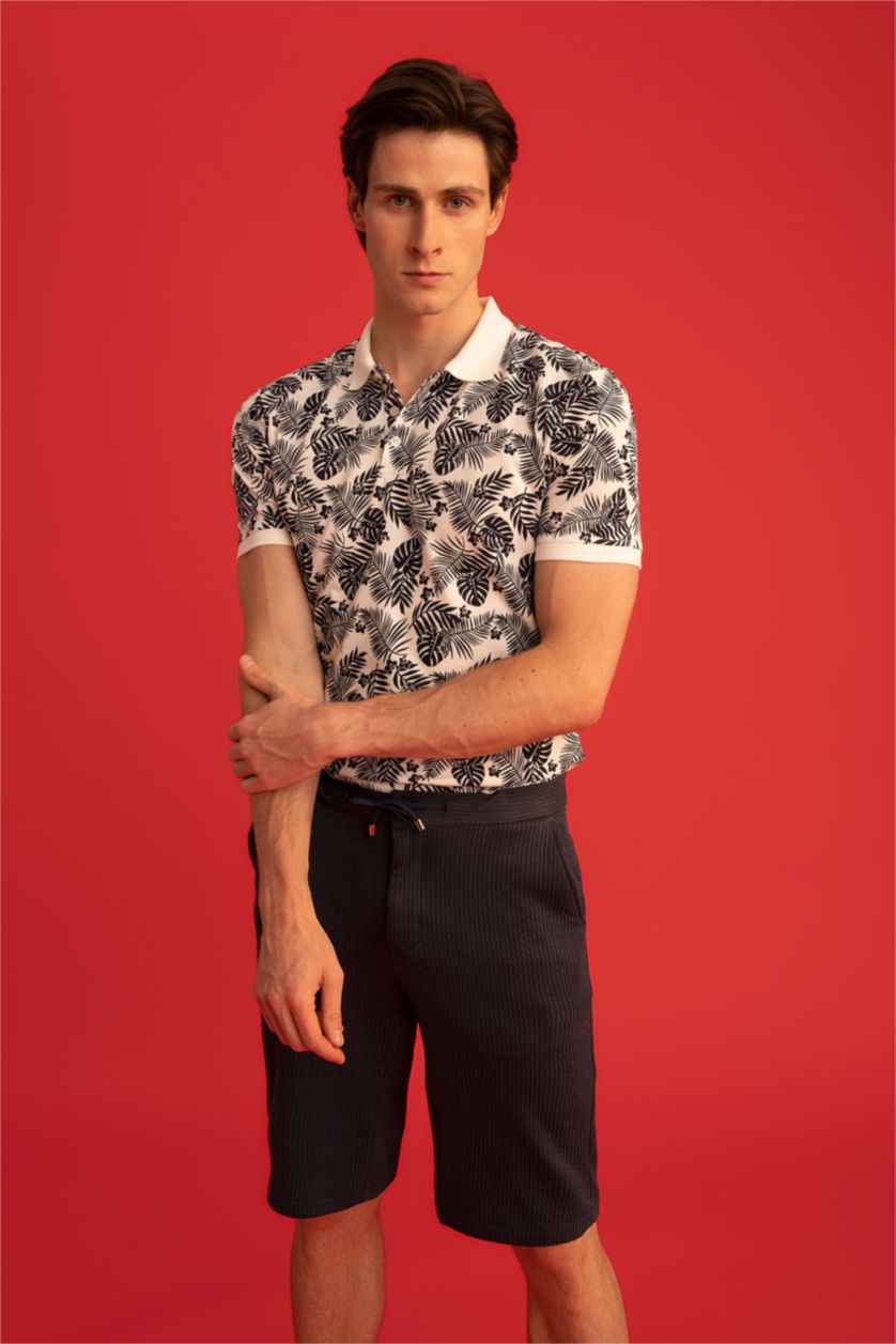 Мужчины Кремовый Футболка поло