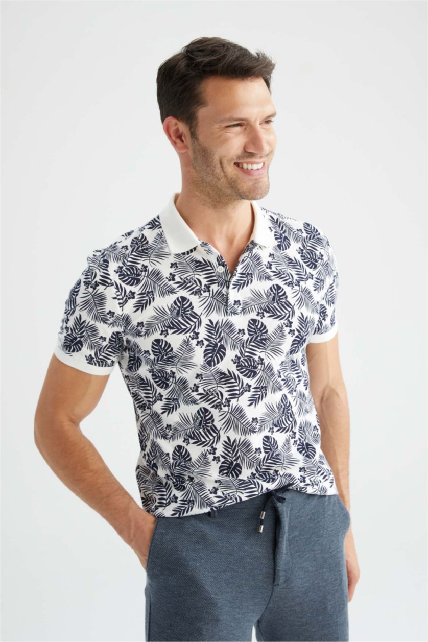 Мужчины Кремовый Футболка поло