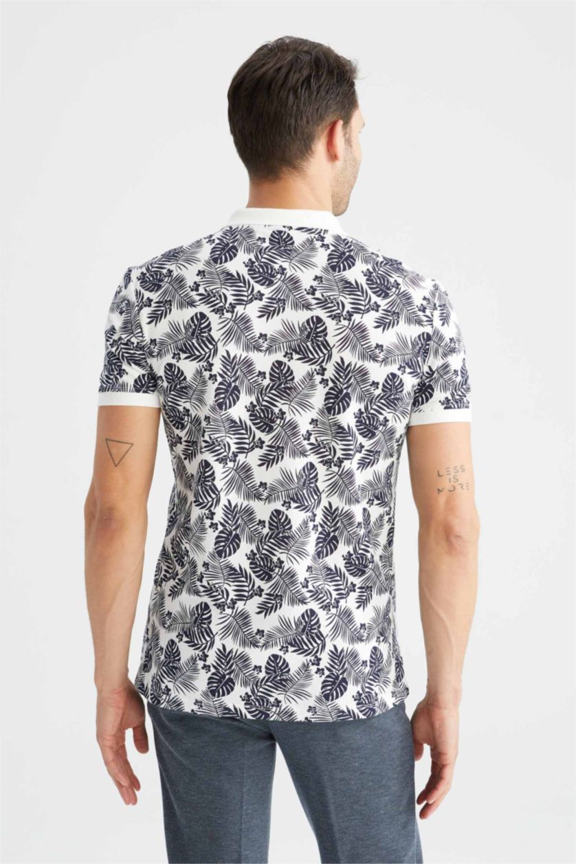 Мужчины Кремовый Футболка поло