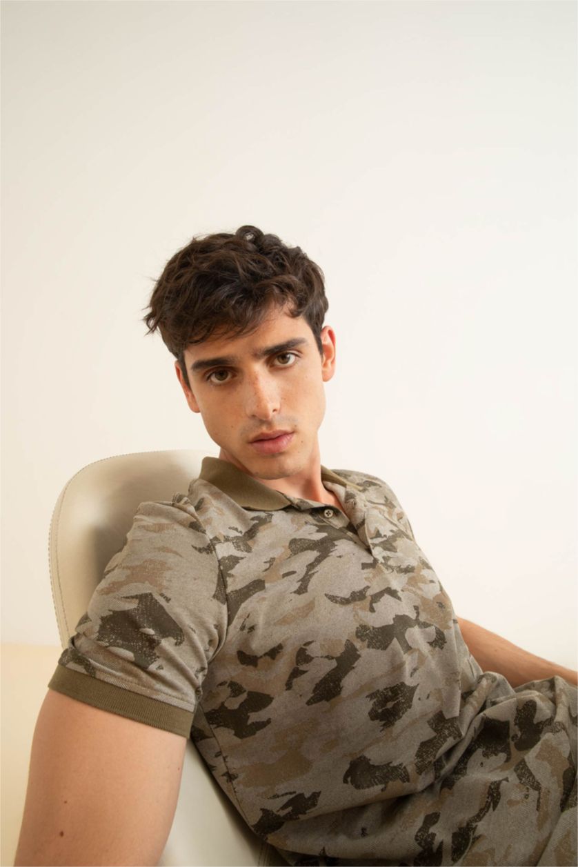 Мужчины Хаки Футболка поло