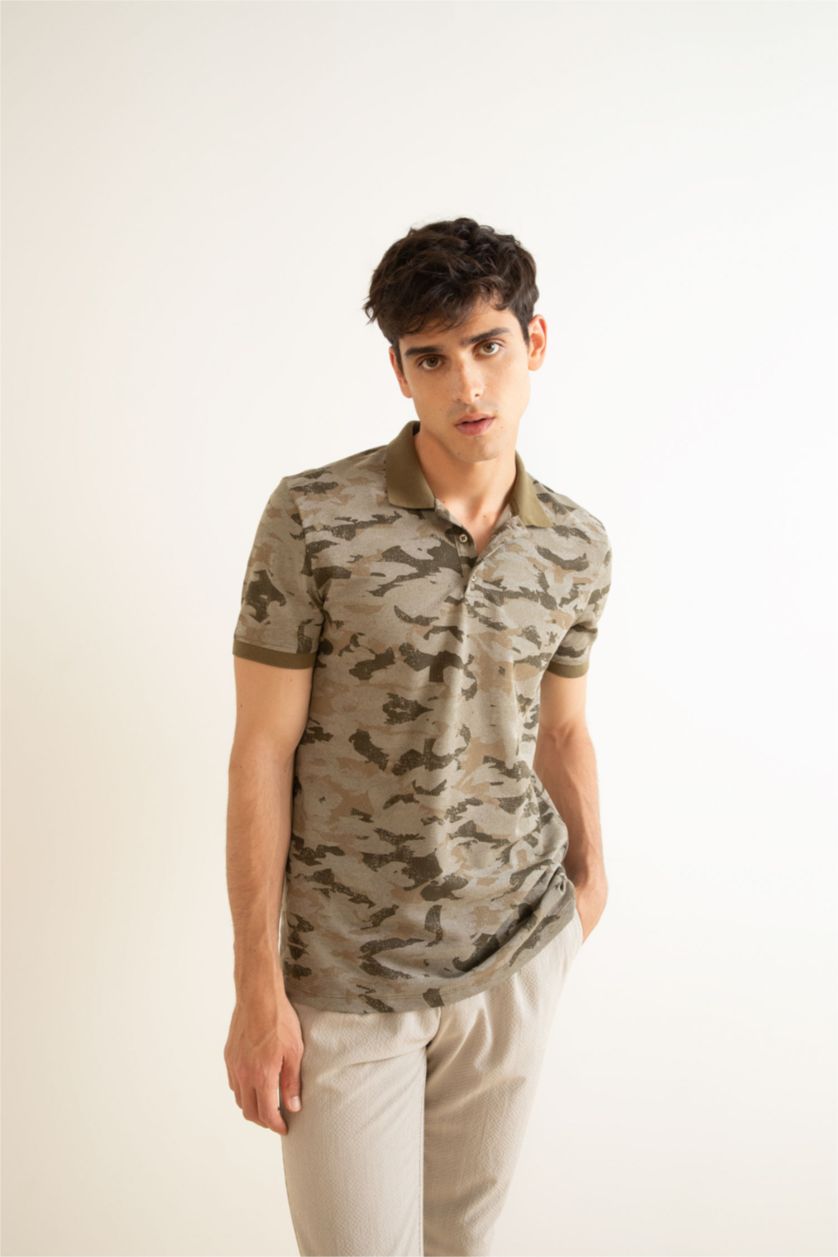 Мужчины Хаки Футболка поло