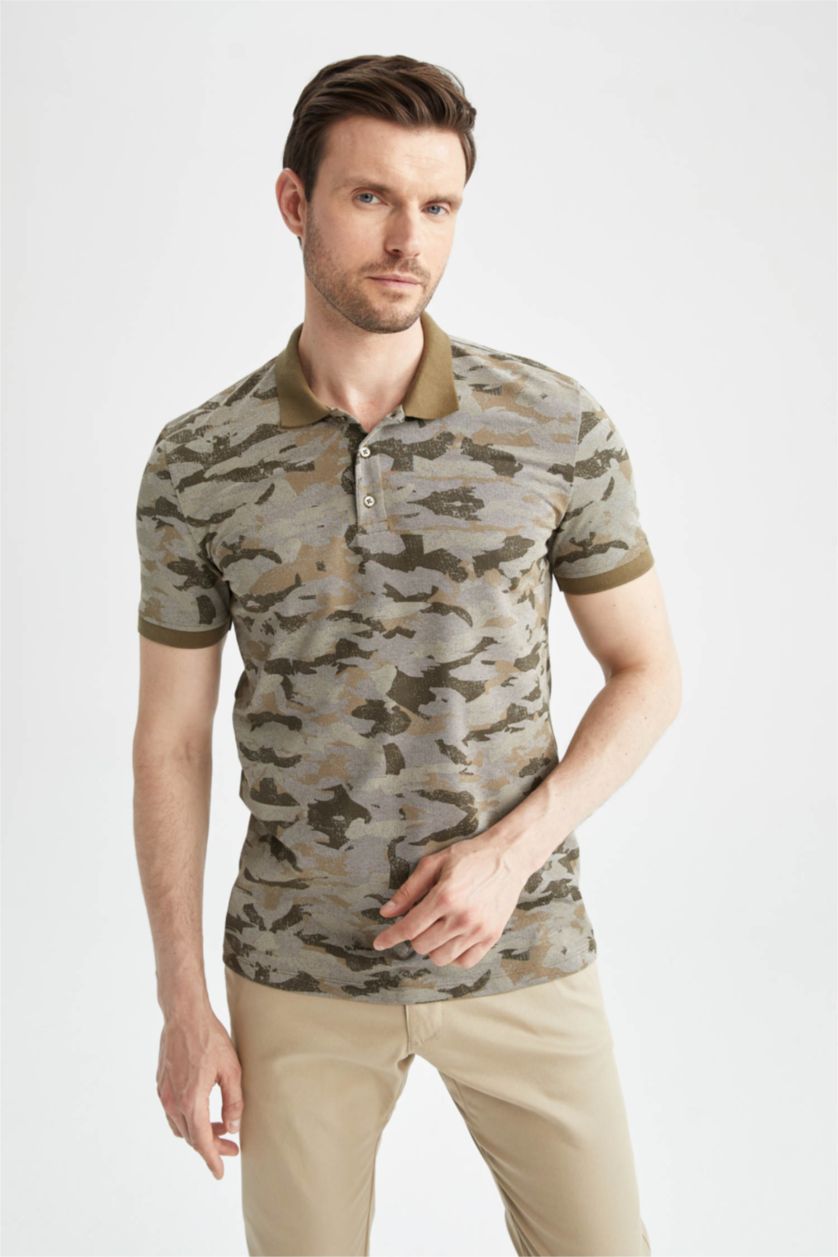 Мужчины Хаки Футболка поло