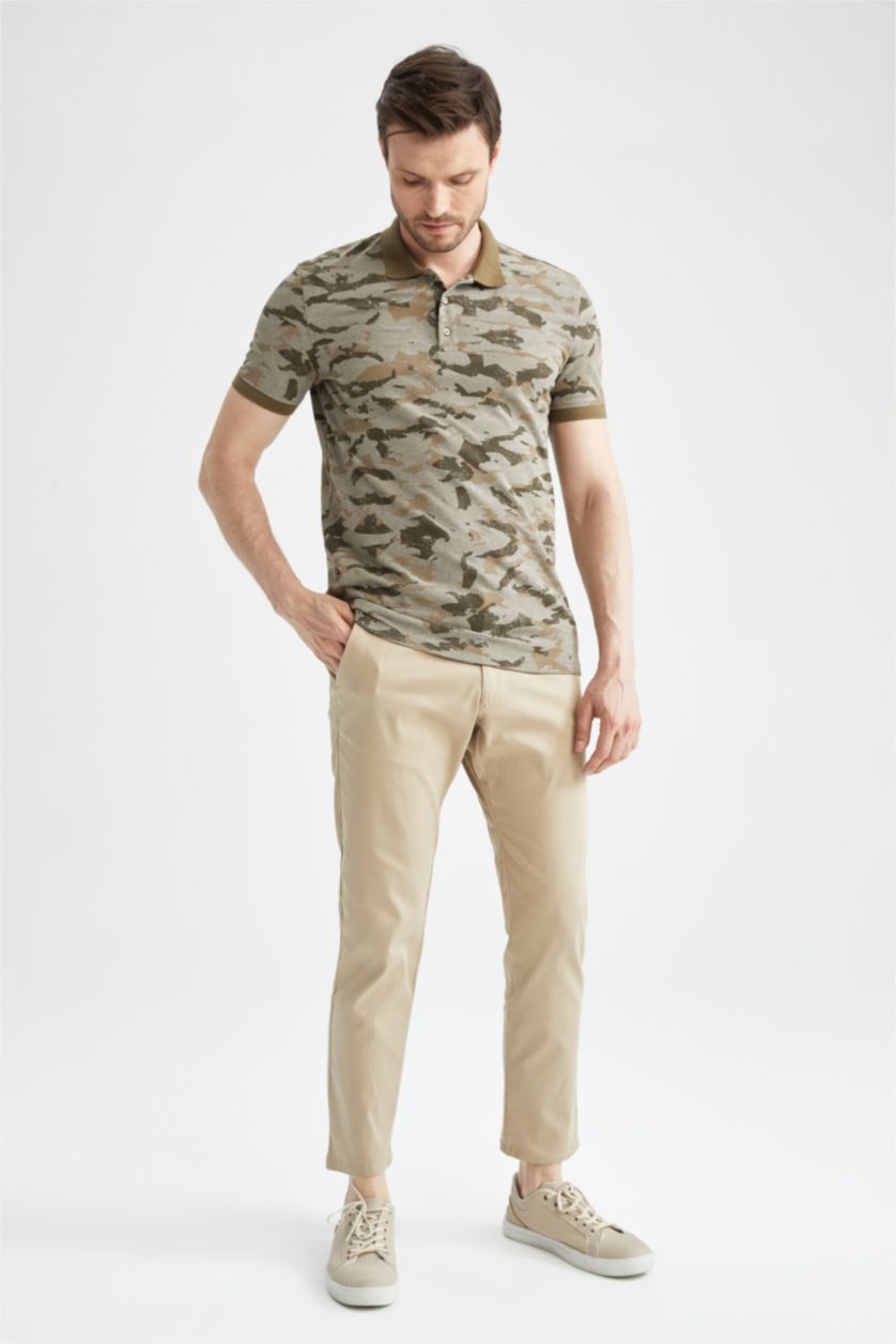 Мужчины Хаки Футболка поло