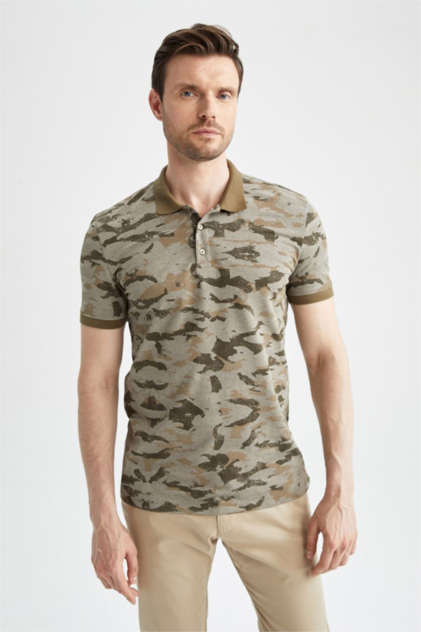 Мужчины Хаки Футболка поло