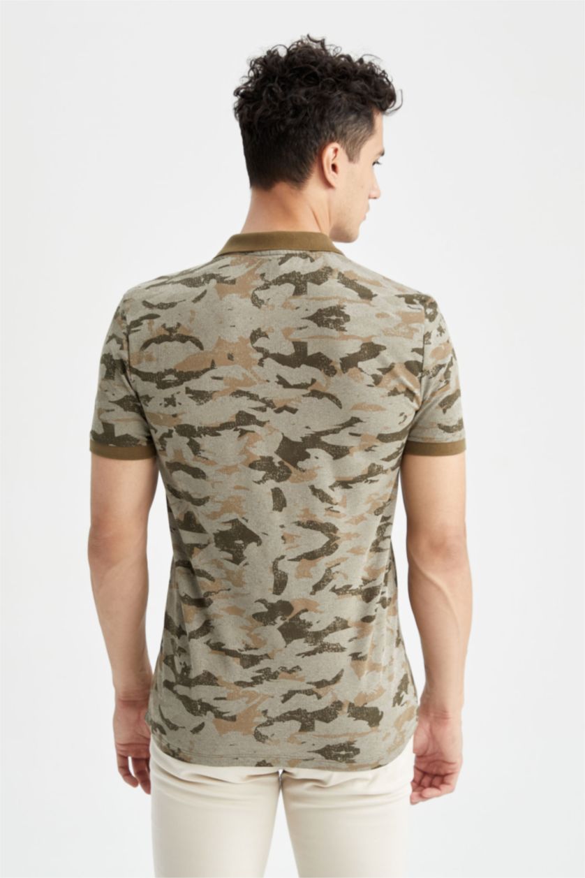 Мужчины Хаки Футболка поло