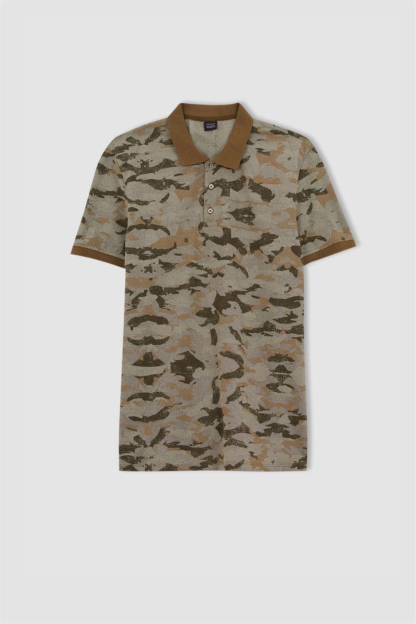 Мужчины Хаки Футболка поло