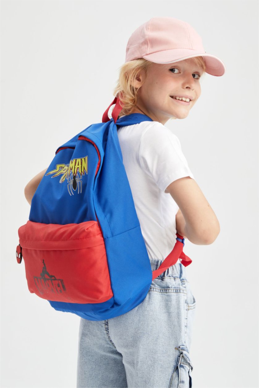 Erkek Çocuk - Genç Erkek Lacivert Erkek Çocuk Marvel Spiderman Kendi Kendini Onaran Su Tutmayan Kumaş Sırt Çantası