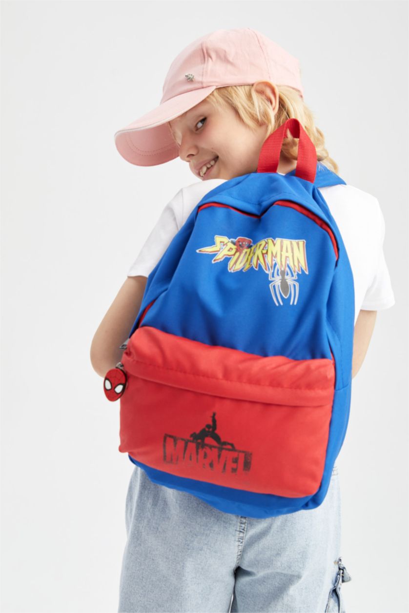 Erkek Çocuk - Genç Erkek Lacivert Erkek Çocuk Marvel Spiderman Kendi Kendini Onaran Su Tutmayan Kumaş Sırt Çantası