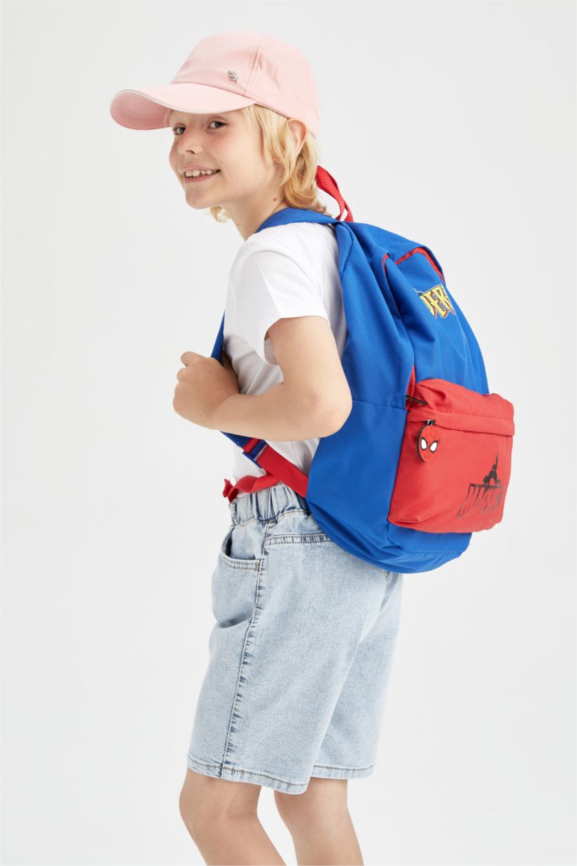 Erkek Çocuk - Genç Erkek Lacivert Erkek Çocuk Marvel Spiderman Kendi Kendini Onaran Su Tutmayan Kumaş Sırt Çantası