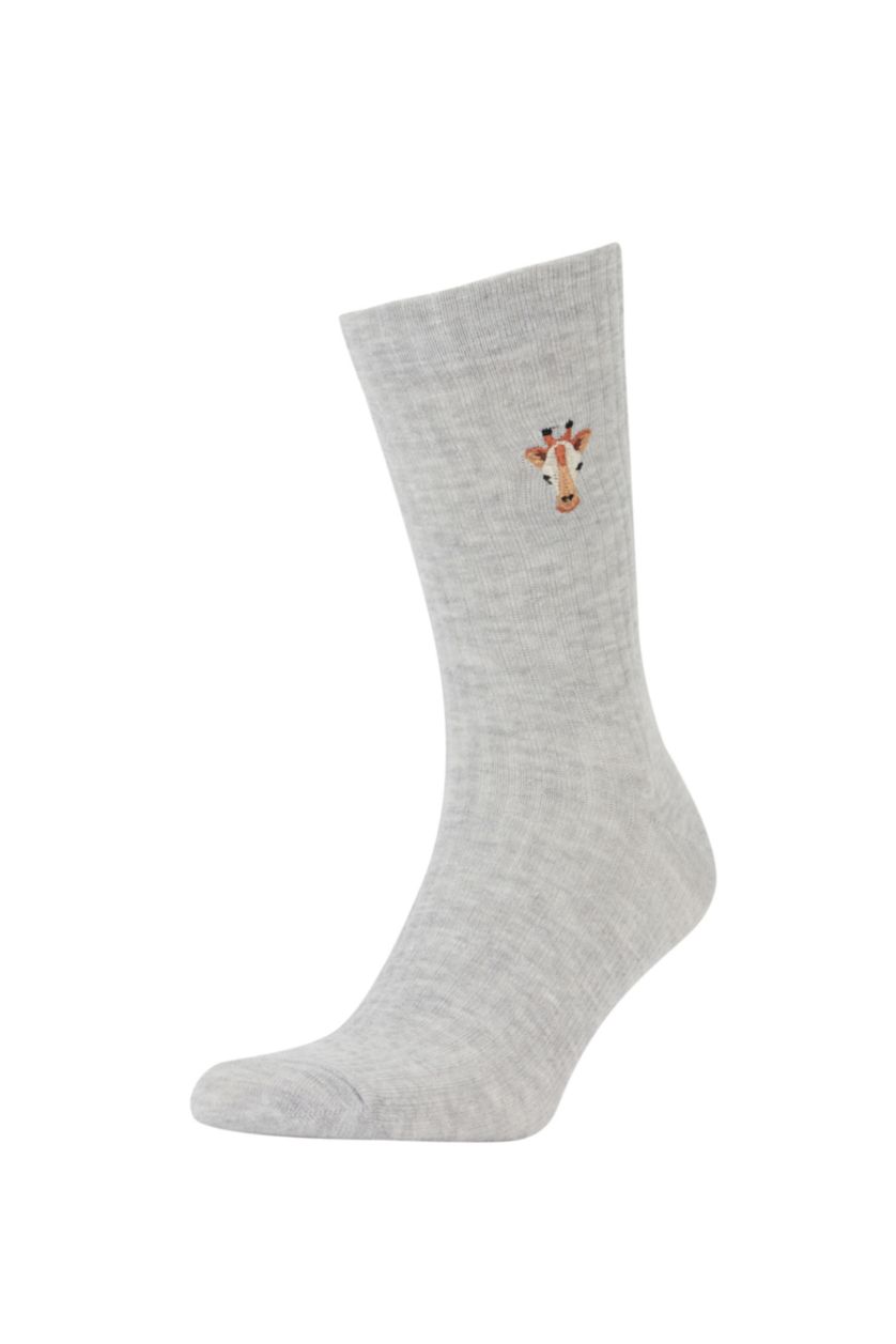 WOMAN Grey Women Cotton 2-Pack Long Socks