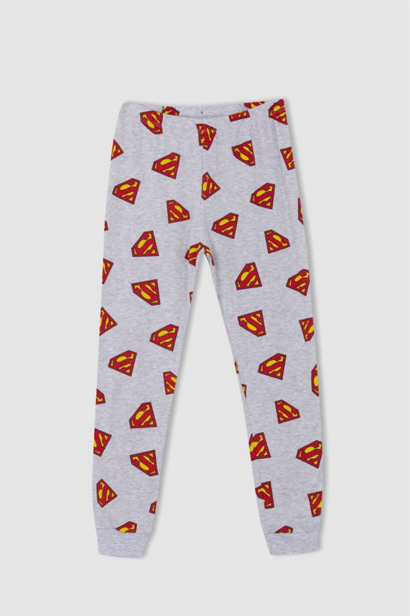 GARÇONS Gris Clair Ensemble de pyjama à manches longues coupe régulière sous licence Superman pour garçon