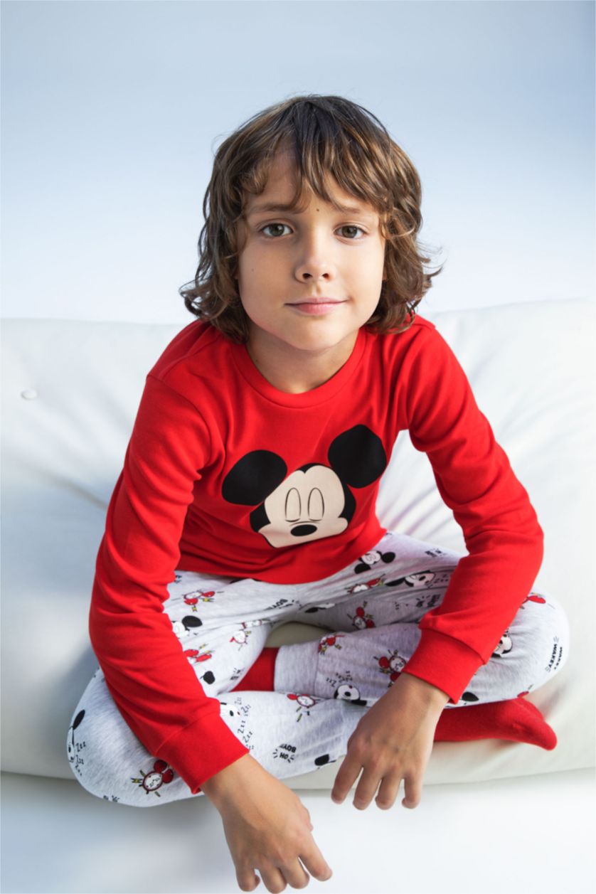 GARÇONS Rouge Lot de 2 pyjamas coupe régulière sous licence Disney Mickey et Minnie pour garçons