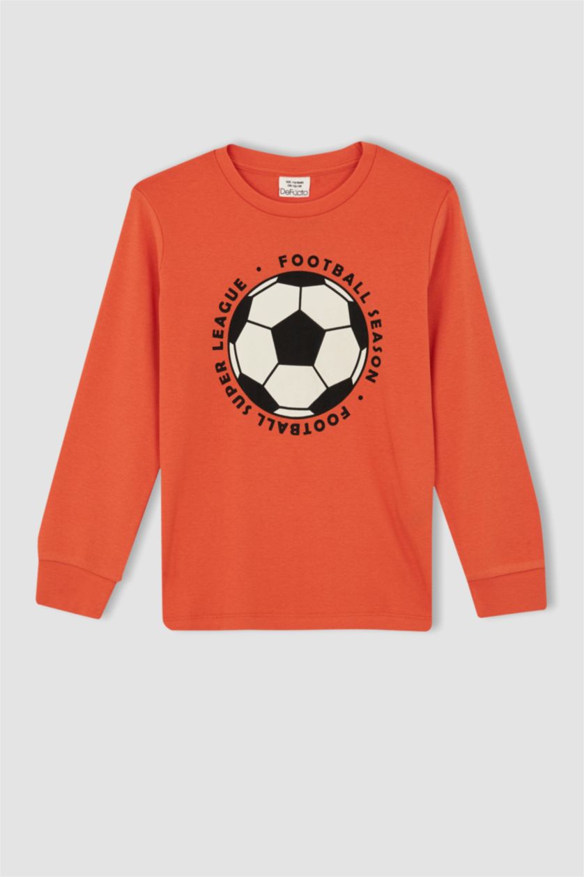 GARÇONS Orange Ensemble de pyjama à manches longues imprimé coupe standard pour garçon