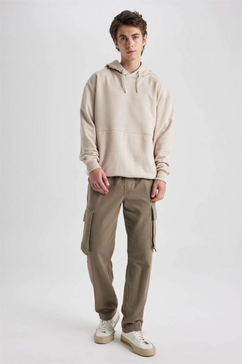 MAN Beige Melange Boxy Fit Long Sleeve Sweatshirt