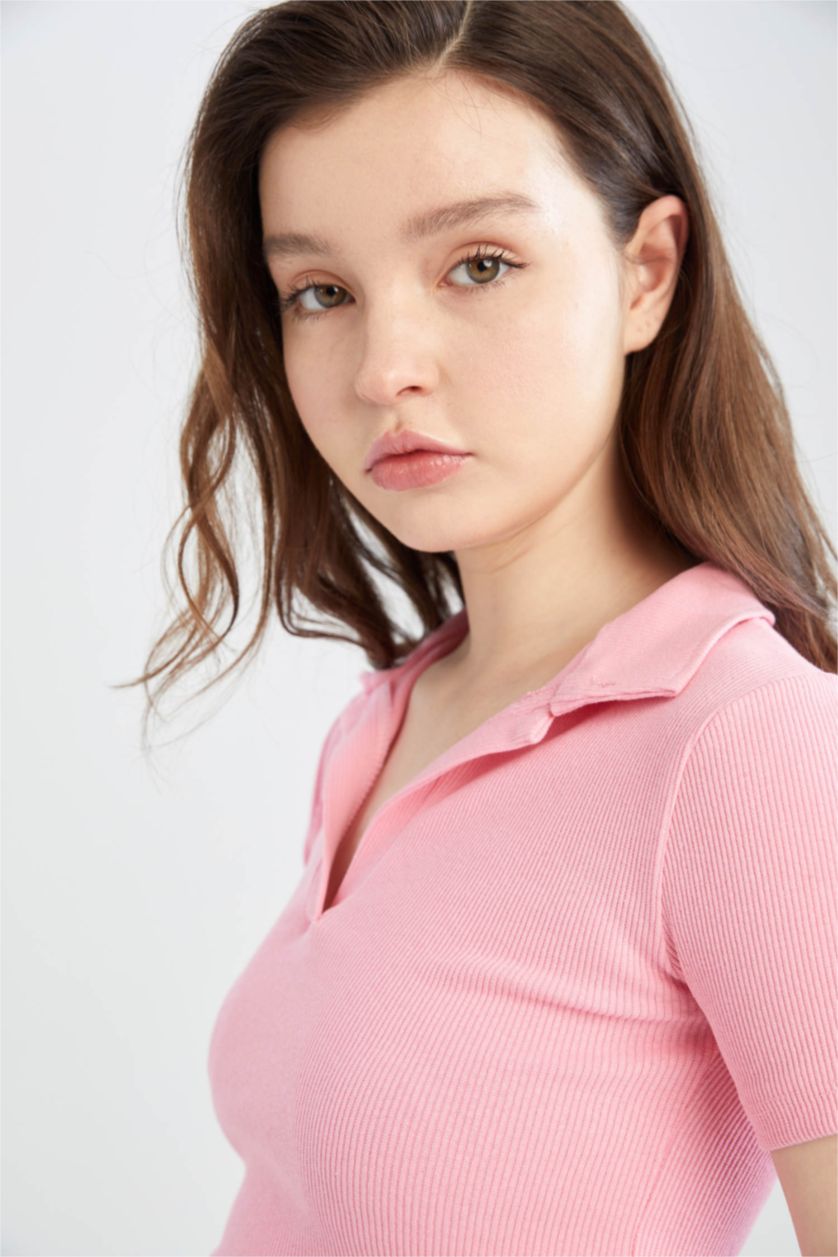 WOMAN Light Pink Slim Fit Camisole Short Sleeve T-Shirt