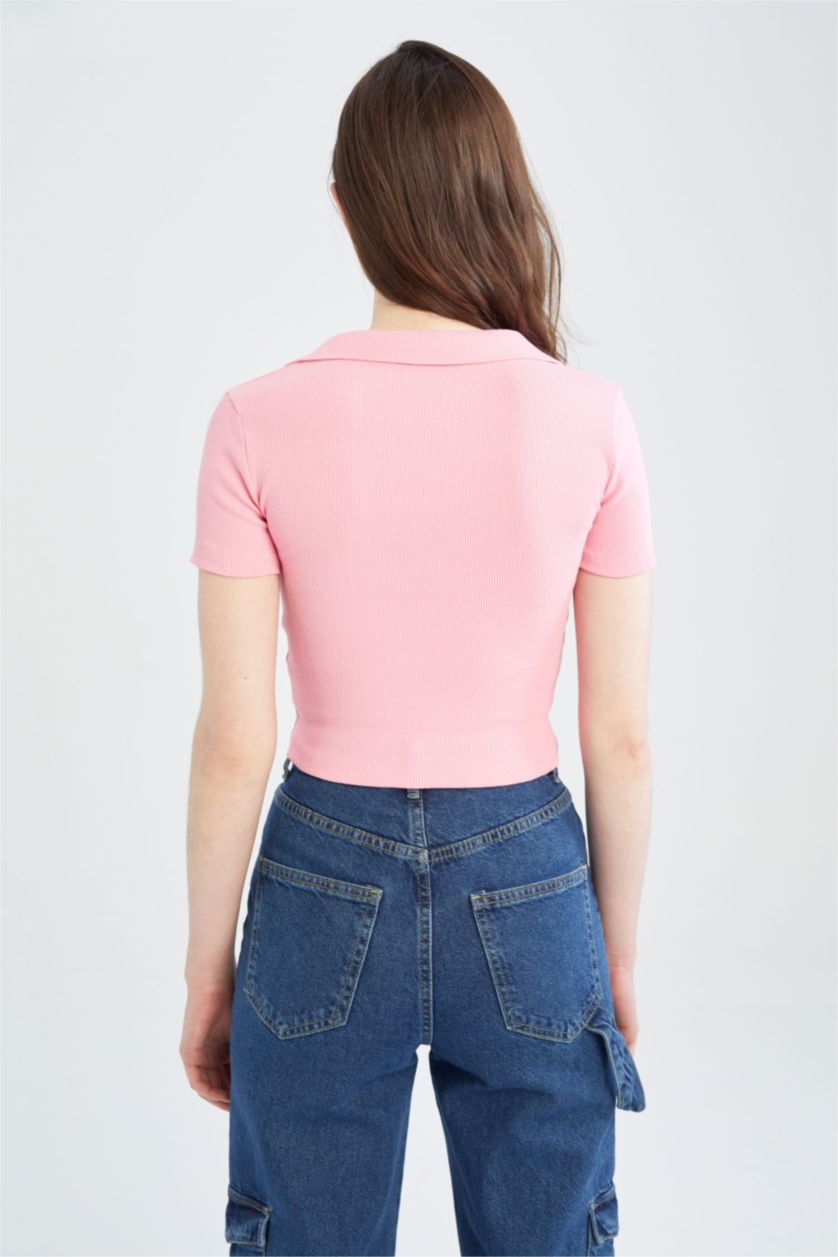 WOMAN Light Pink Slim Fit Camisole Short Sleeve T-Shirt