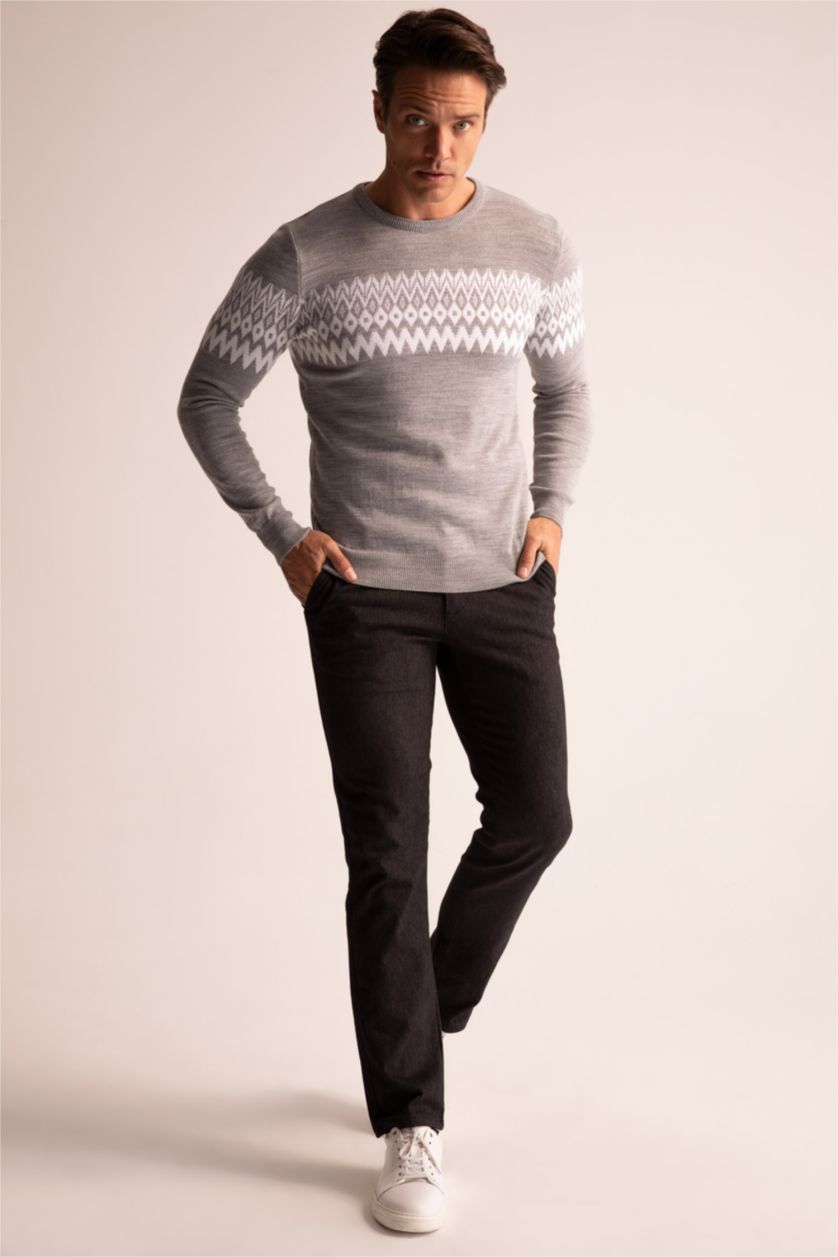 MAN Grey Melange Regular Fit Pullover