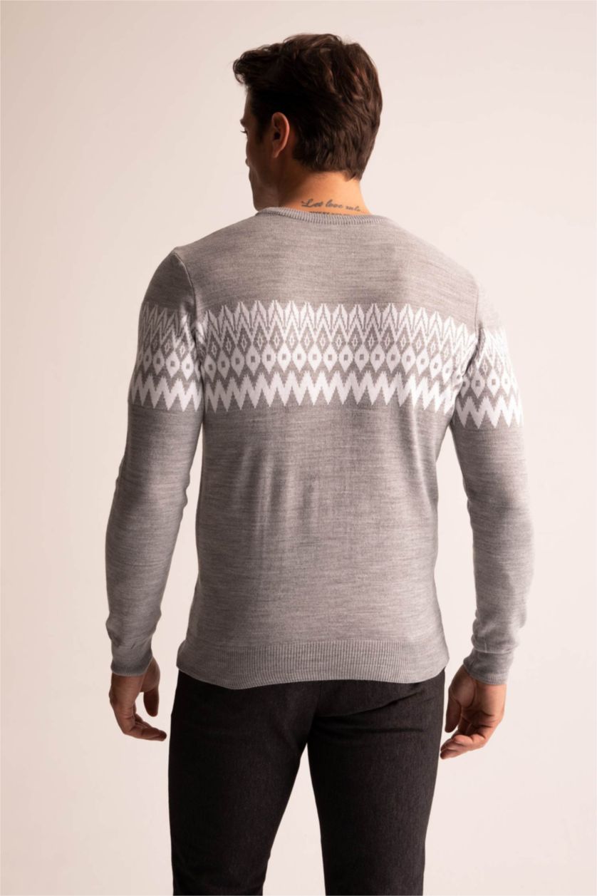 MAN Grey Melange Regular Fit Pullover