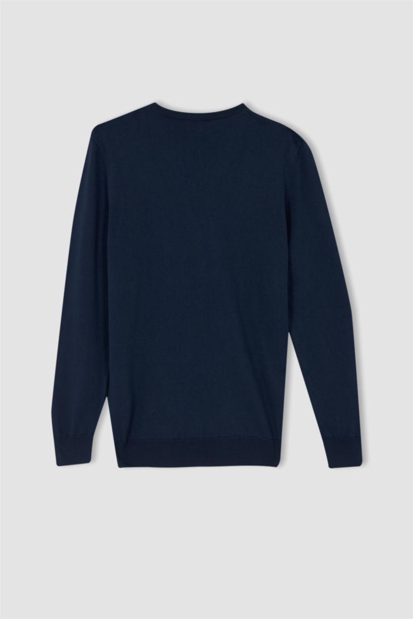 رجالي كحلي بلوفر قصة عادية