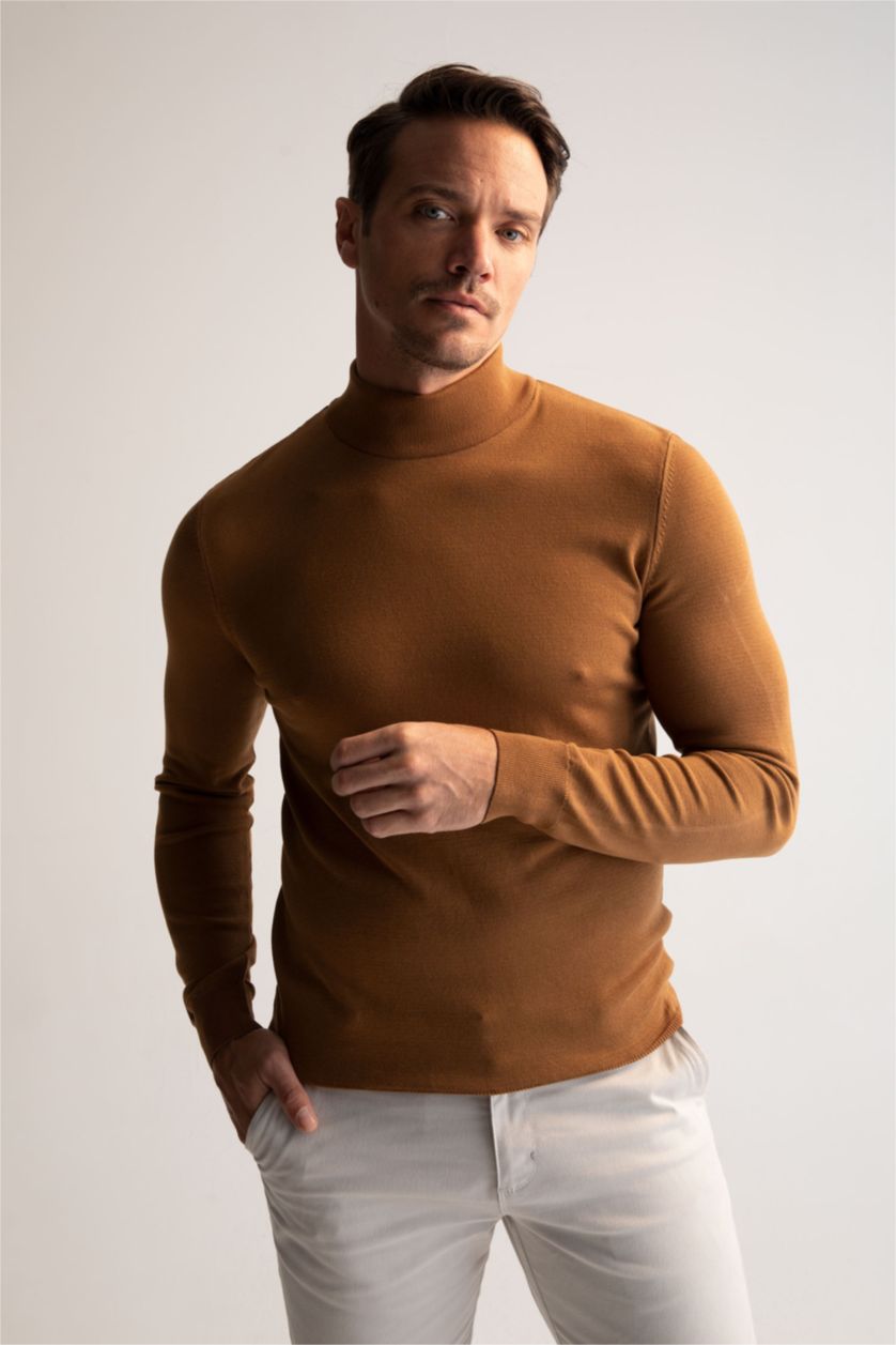 MAN Light Brown Regular Fit Pullover