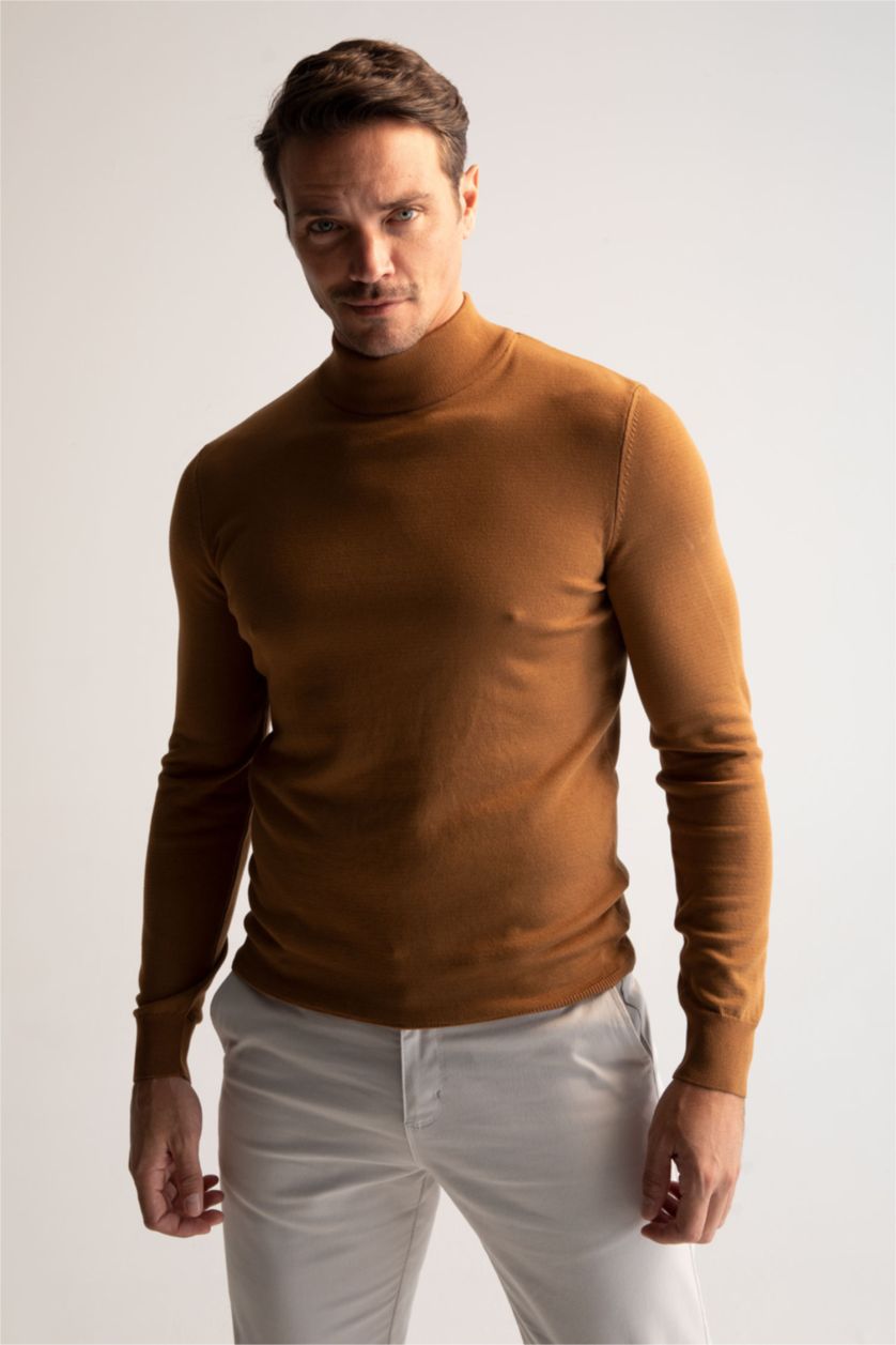 MAN Light Brown Regular Fit Pullover