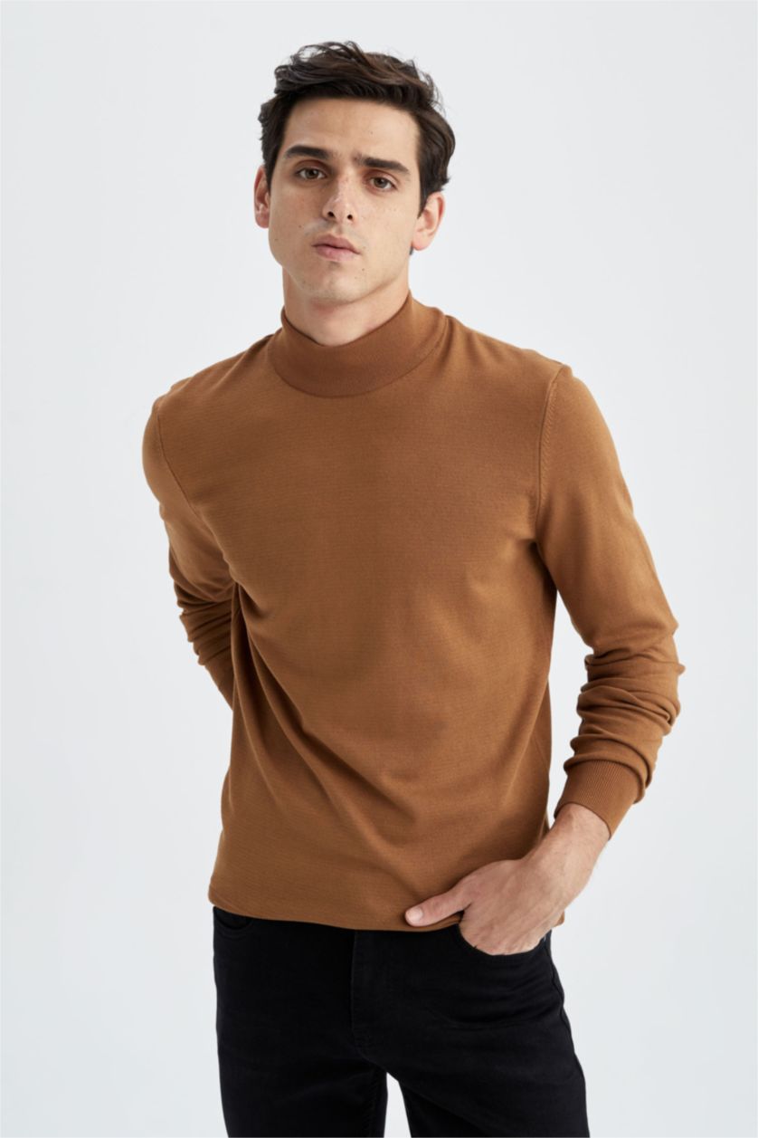 MAN Light Brown Regular Fit Pullover