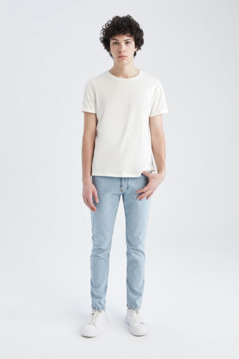 HOMME BLEU Clair Pantalon Coupe Confort Régulière