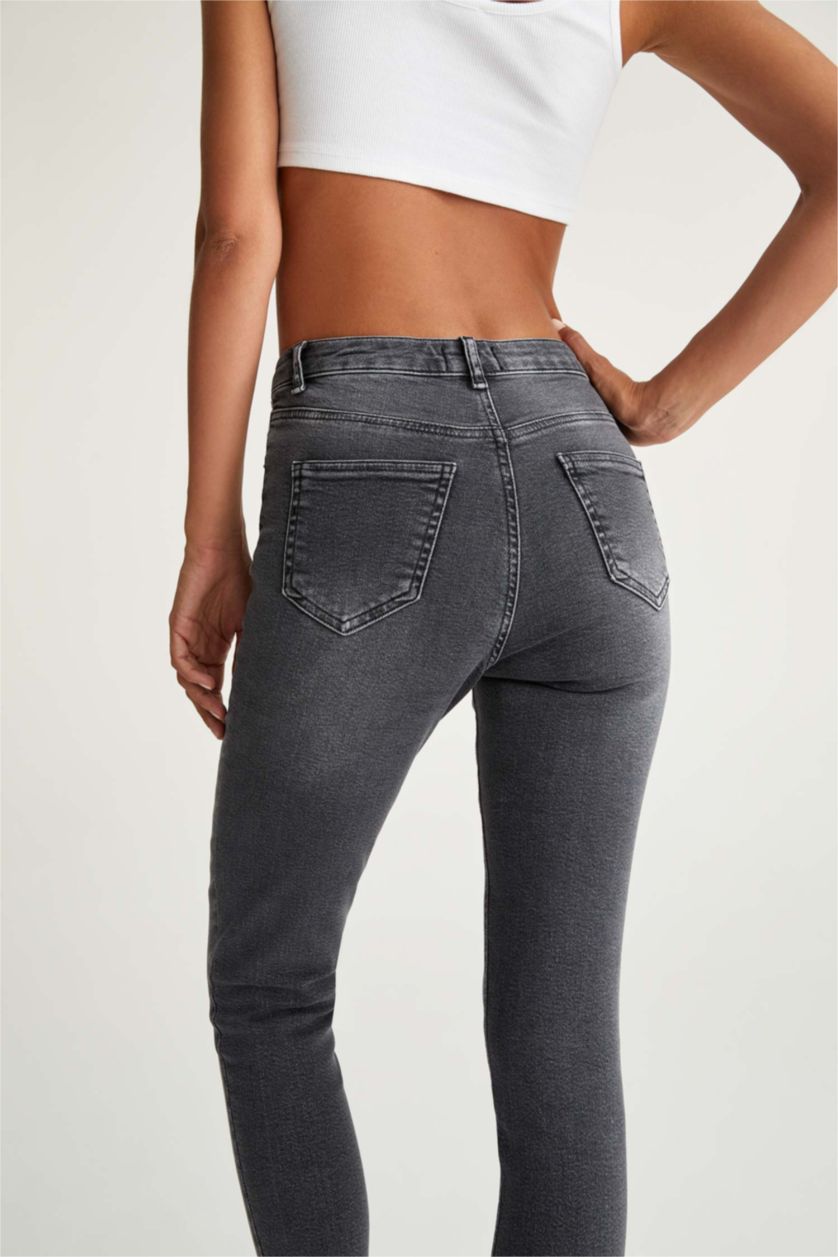 WOMAN Black Skinny Fit High Waist Cotton Jeans