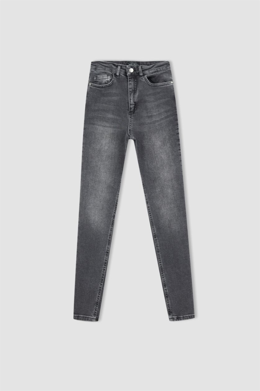 WOMAN Black Skinny Fit High Waist Cotton Jeans