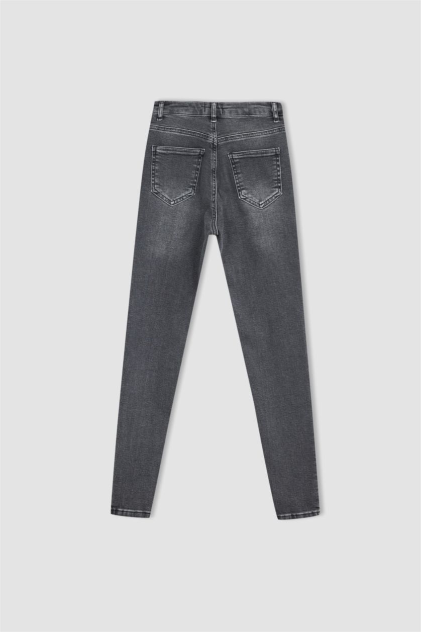 WOMAN Black Skinny Fit High Waist Cotton Jeans