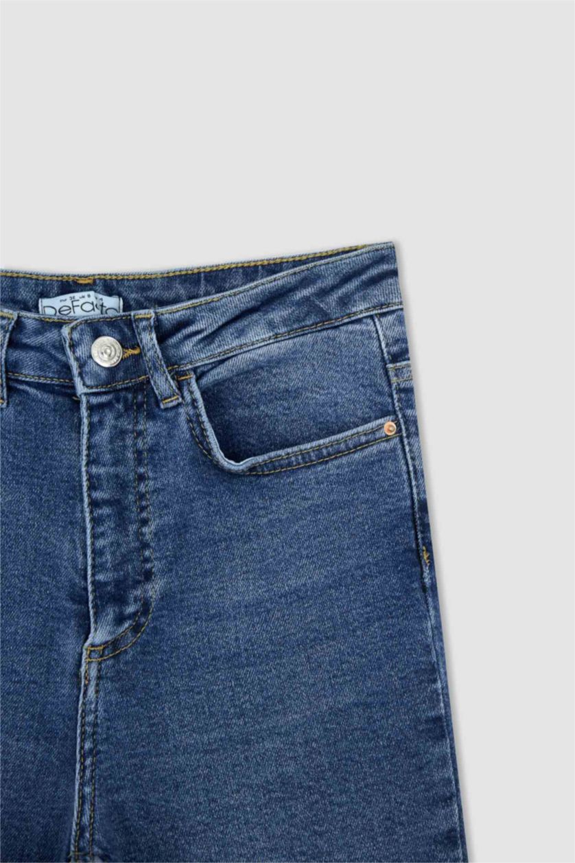 FEMME BLEU Clair Jean skinny taille haute