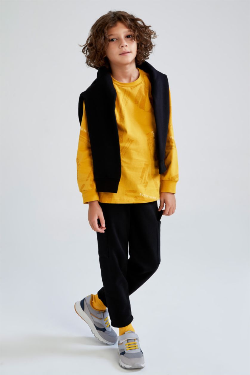 BOYS & TEENS Yellow Regular Fit Long Sleeve T-Shirt