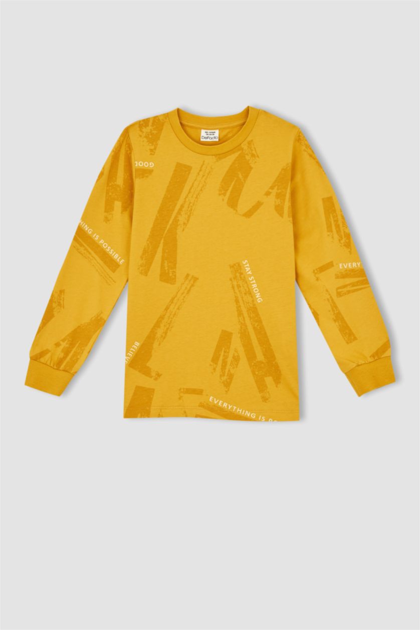 BOYS & TEENS Yellow Regular Fit Long Sleeve T-Shirt