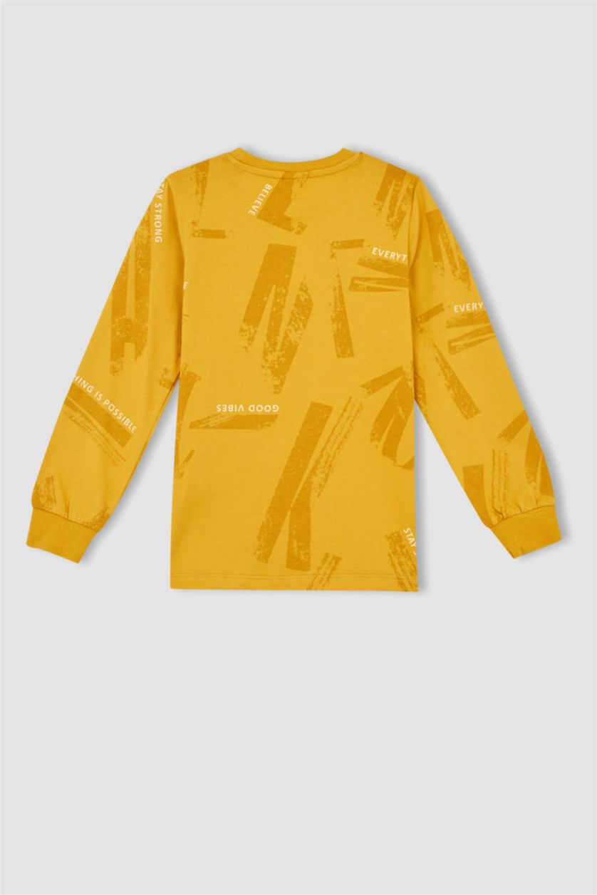 BOYS & TEENS Yellow Regular Fit Long Sleeve T-Shirt