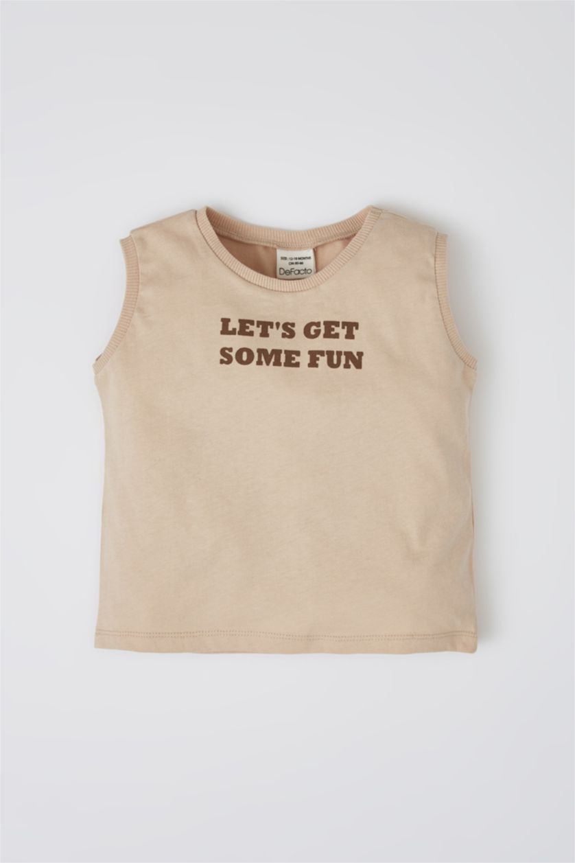 BÉBÉ GARÇON Beige Débardeur en coton imprimé coupe standard bébé garçon