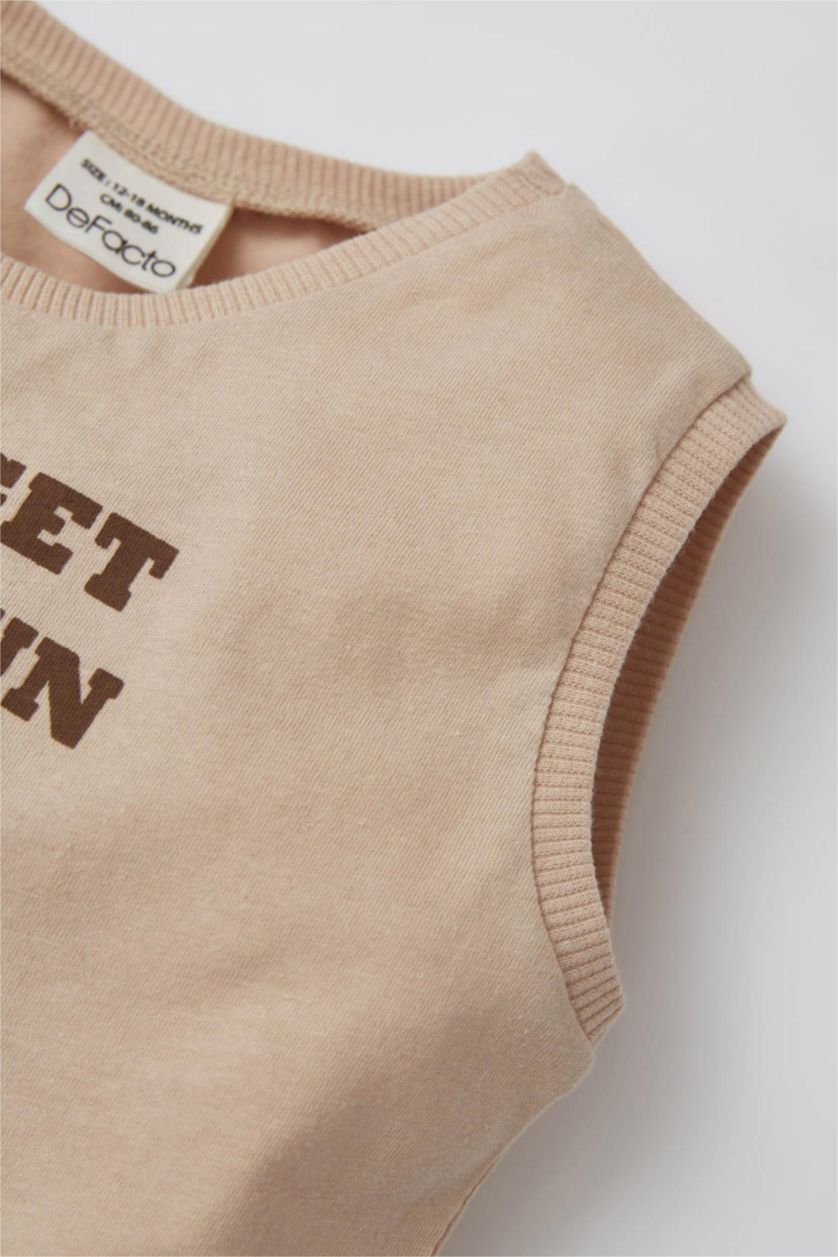 BÉBÉ GARÇON Beige Débardeur en coton imprimé coupe standard bébé garçon