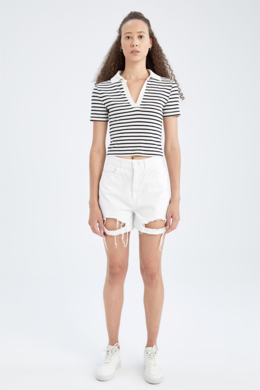 نساء أسود Slim Fit Camisole Short Sleeve T-Shirt