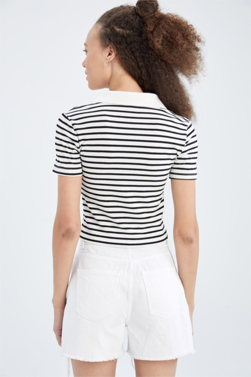 نساء أسود Slim Fit Camisole Short Sleeve T-Shirt