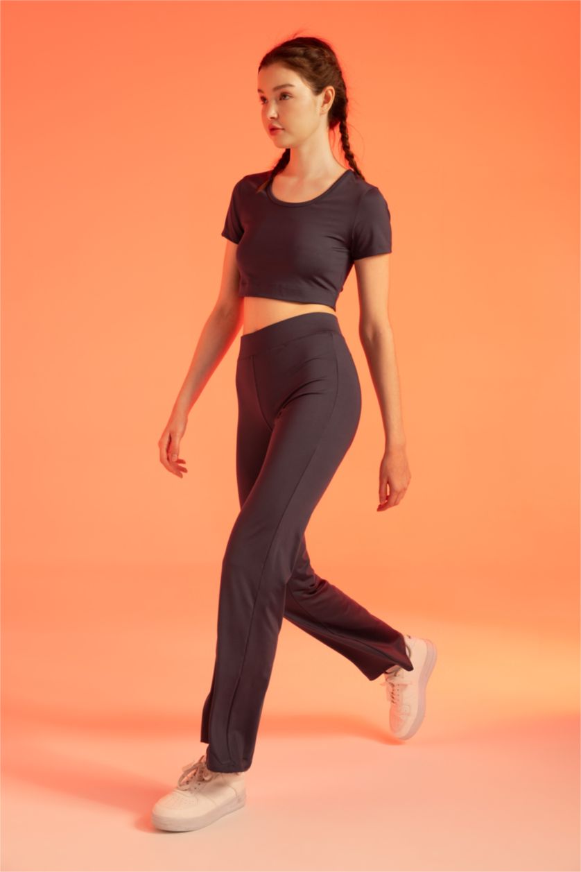 FEMME Marin Pantalon Large Taille Haute En Lycra